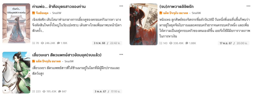 ผลงานนิยายของ SnailW บน Dek-D